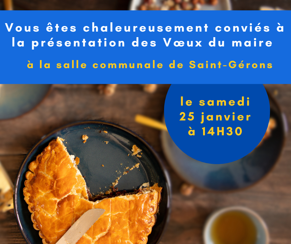 Voeux du maire le 25 janvier à 14h30