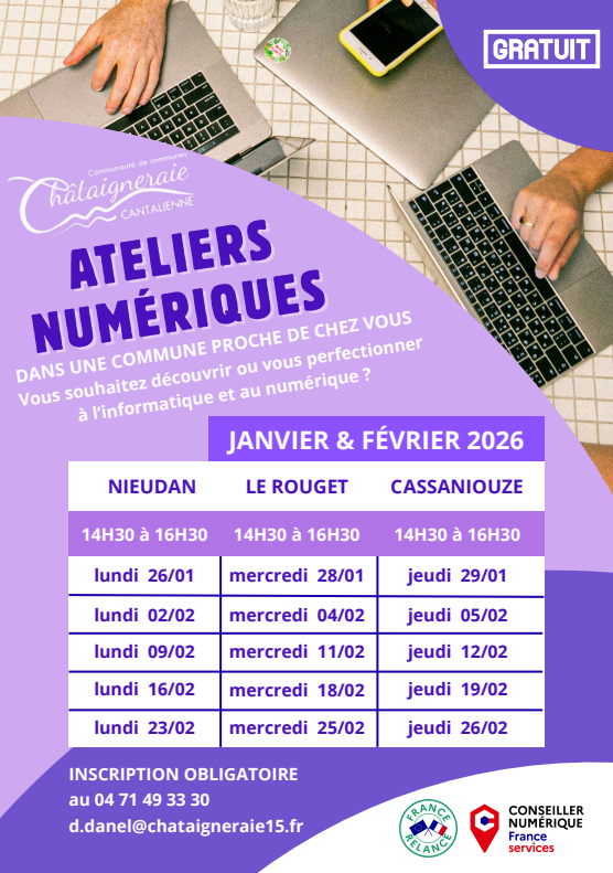 Ateliers numériques gratuits